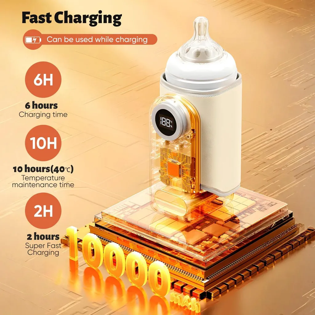 Chauffe-biberon rechargeable 10000 mAh isolation longue durée 48h USB
