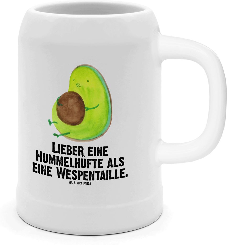 Mr. & Mrs. Panda Steinkrug Avocado Pfeifen - Weiß - Geschenk, Steinbierkrug, Seidel, Abnehmen, Krug, Tonkrug, Ernährung, Humpen, Schwanger, Bier