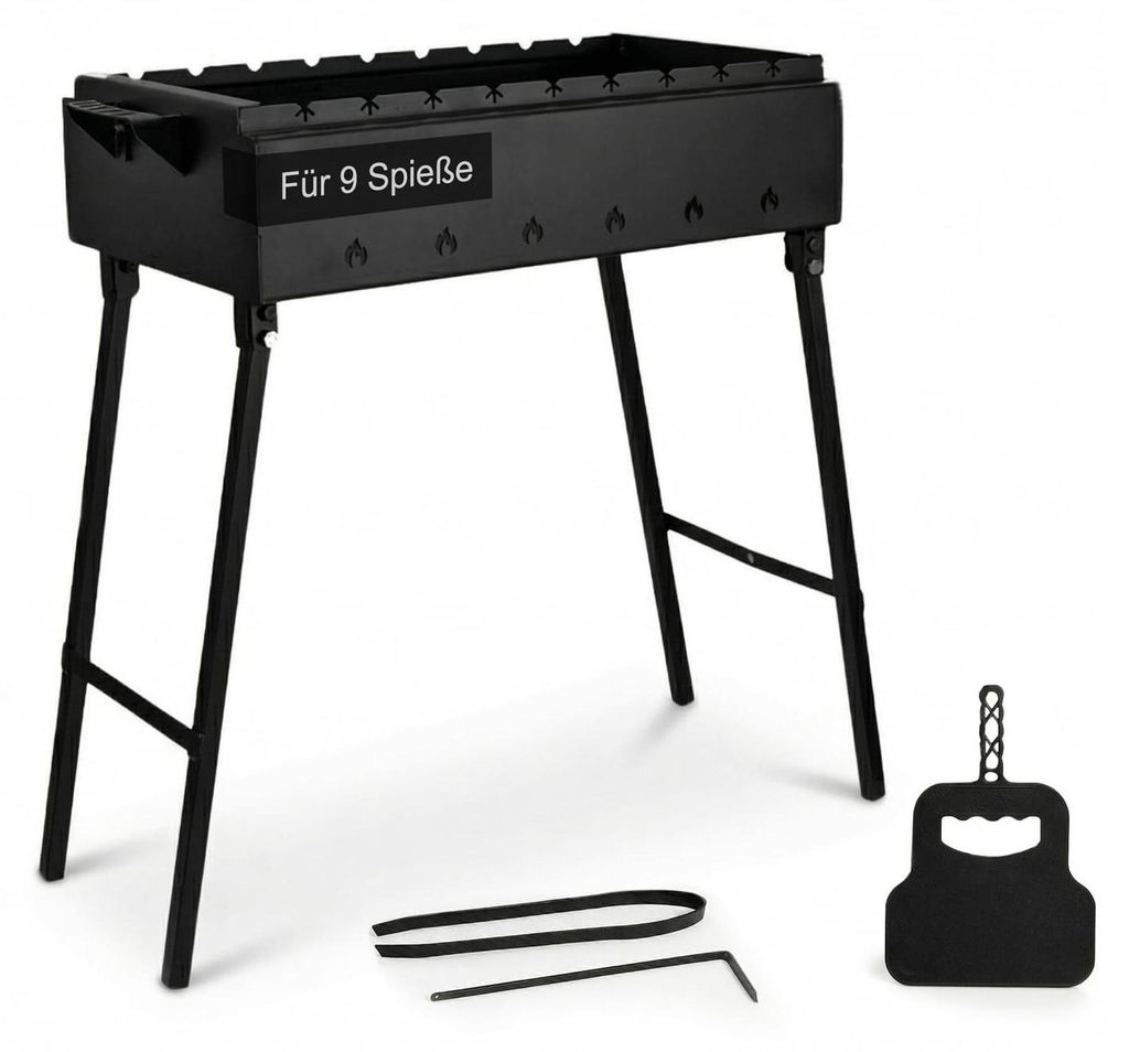 Klappbar Mangal 60 cm für 9 Spieße  Stahl 2,0mm, Produktbild 