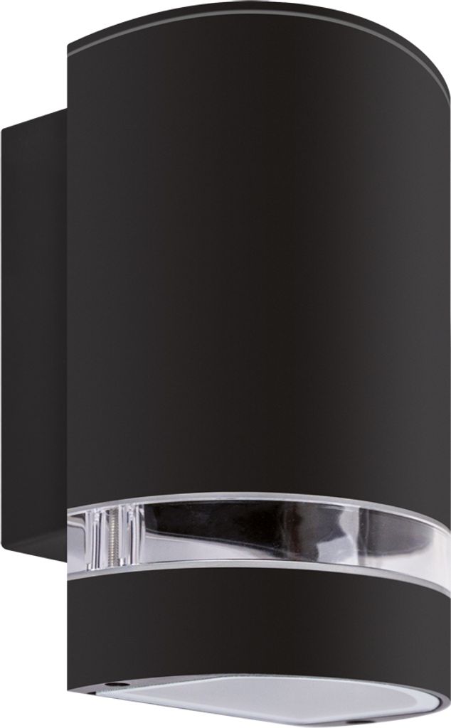 Wandlampe außen Aluminium Glas GU10 IP54 16 cm hoch Schwarz länglich Modern Außenwandleuchte