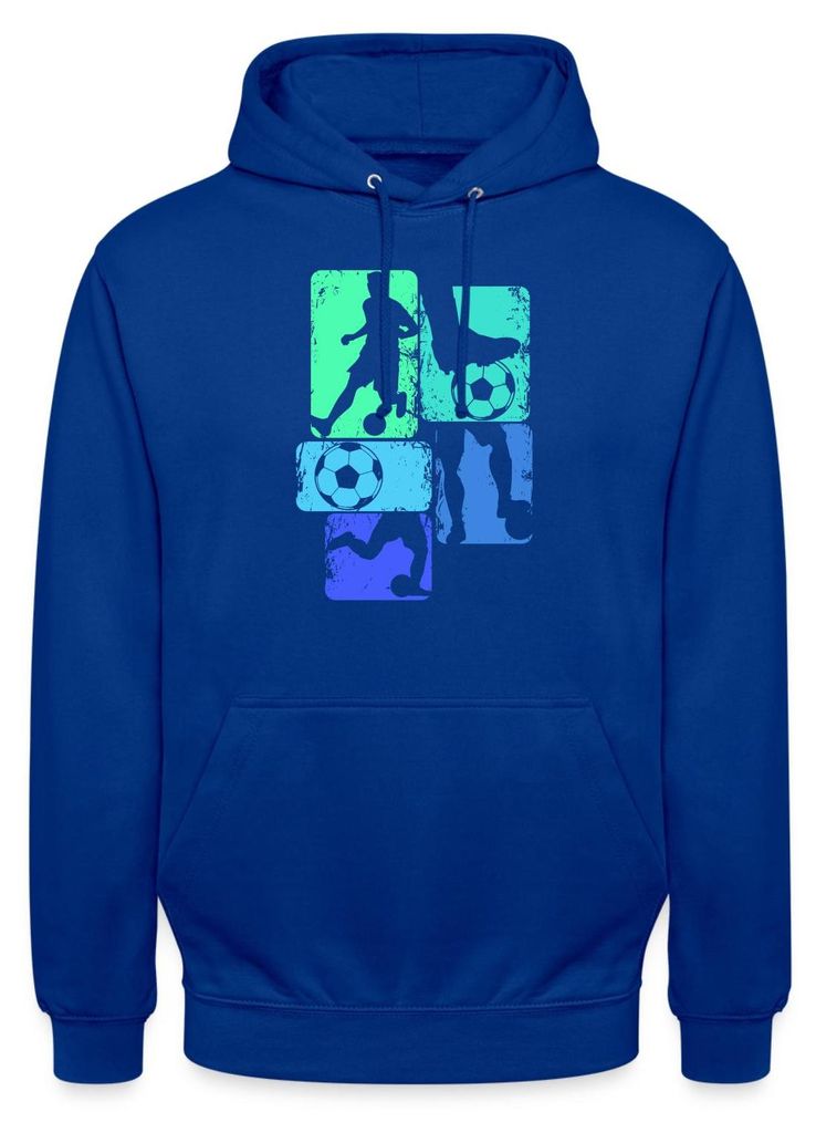 Spreadshirt Fußballspieler Silhouetten Mit Bällen Für Papa Uni Hoodie, XXL, Royalblau