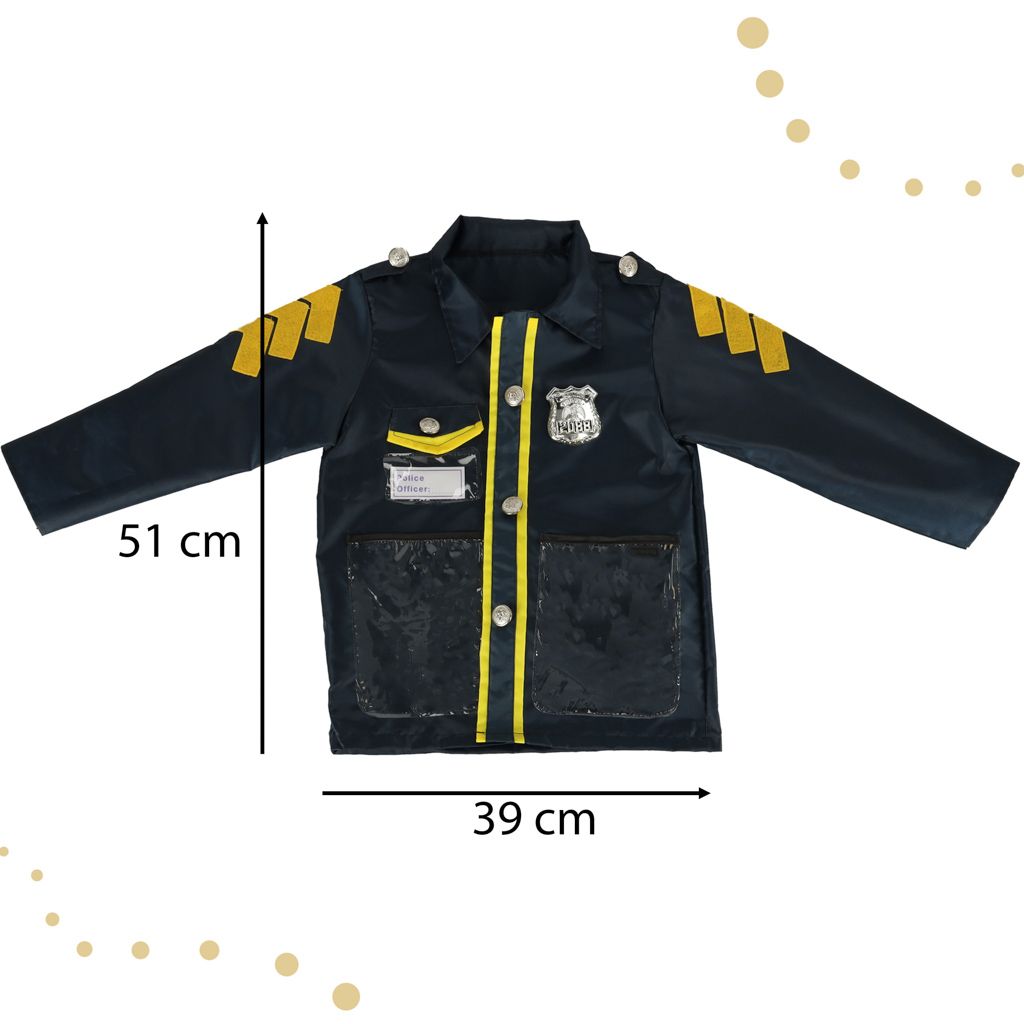 Costume Da Polizia Deluxe Per Bambini Con Accessori – Manette, Fischietto, Cappello E Walkie Talkie