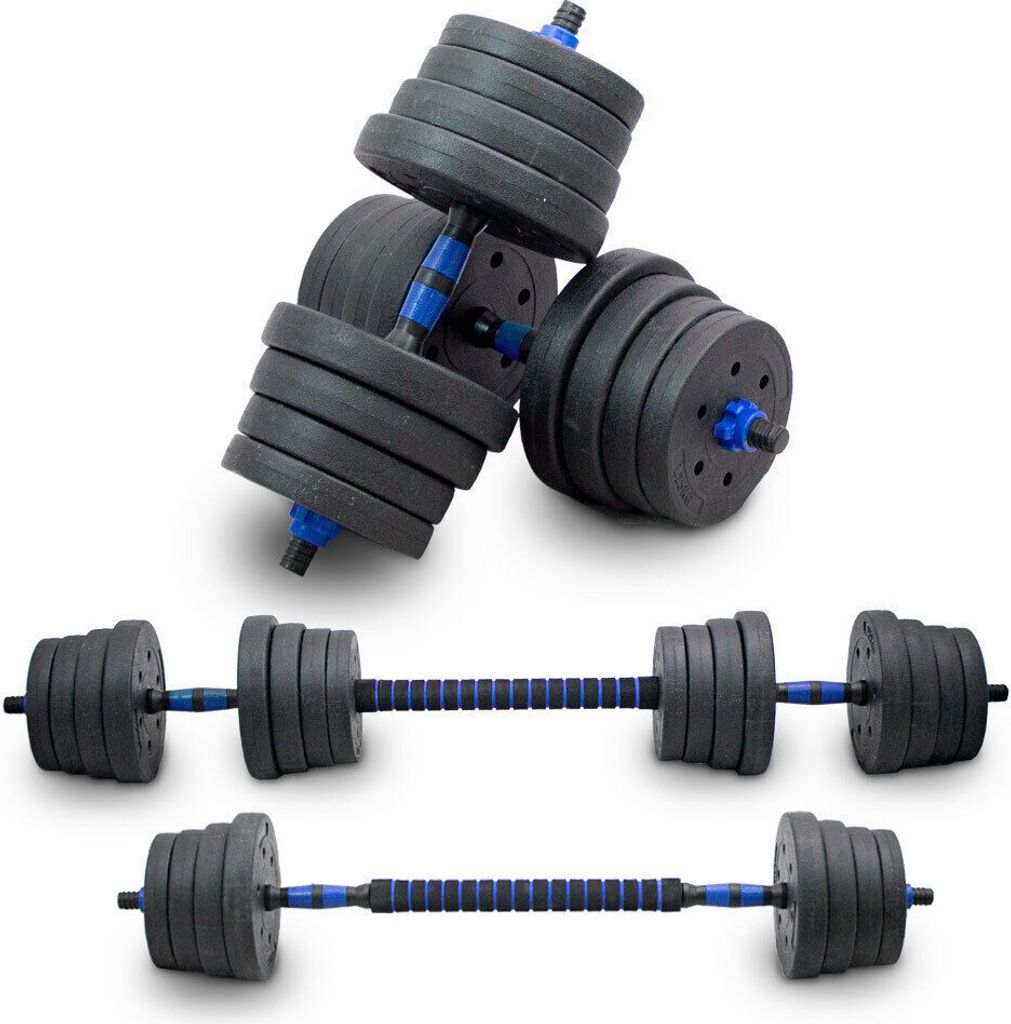 Lacestone 2in1 Hantelset 30 Kg Kurzhantel Langhantel Set Produktbild 