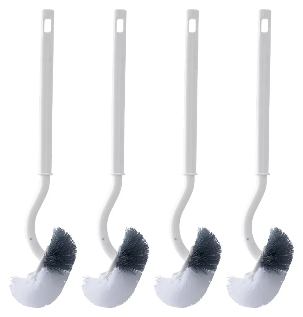 Éliminez le calcaire avec ce set brosse WC 4 pièces blanc poils résistants