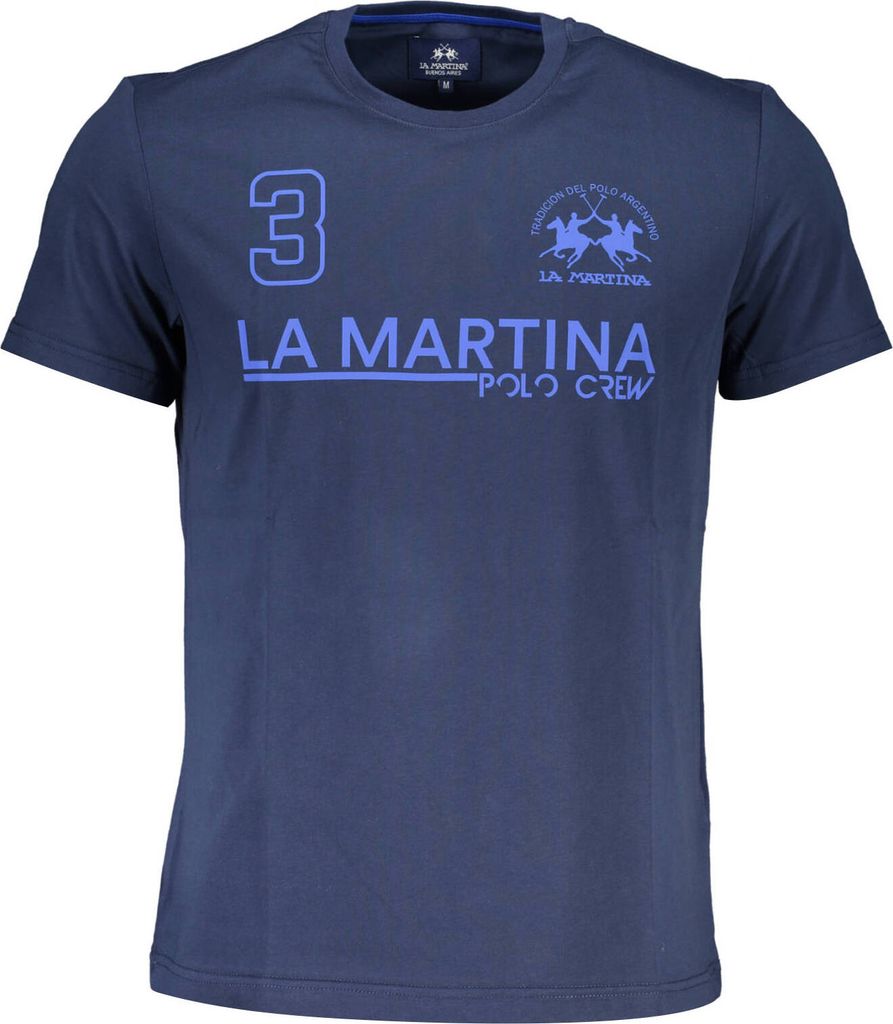 LA MARTINA Herren KURZARM-T-SHIRT Blau XMR310JS206_3C664BC_BLU07017 : Größe - XL Größe: XL