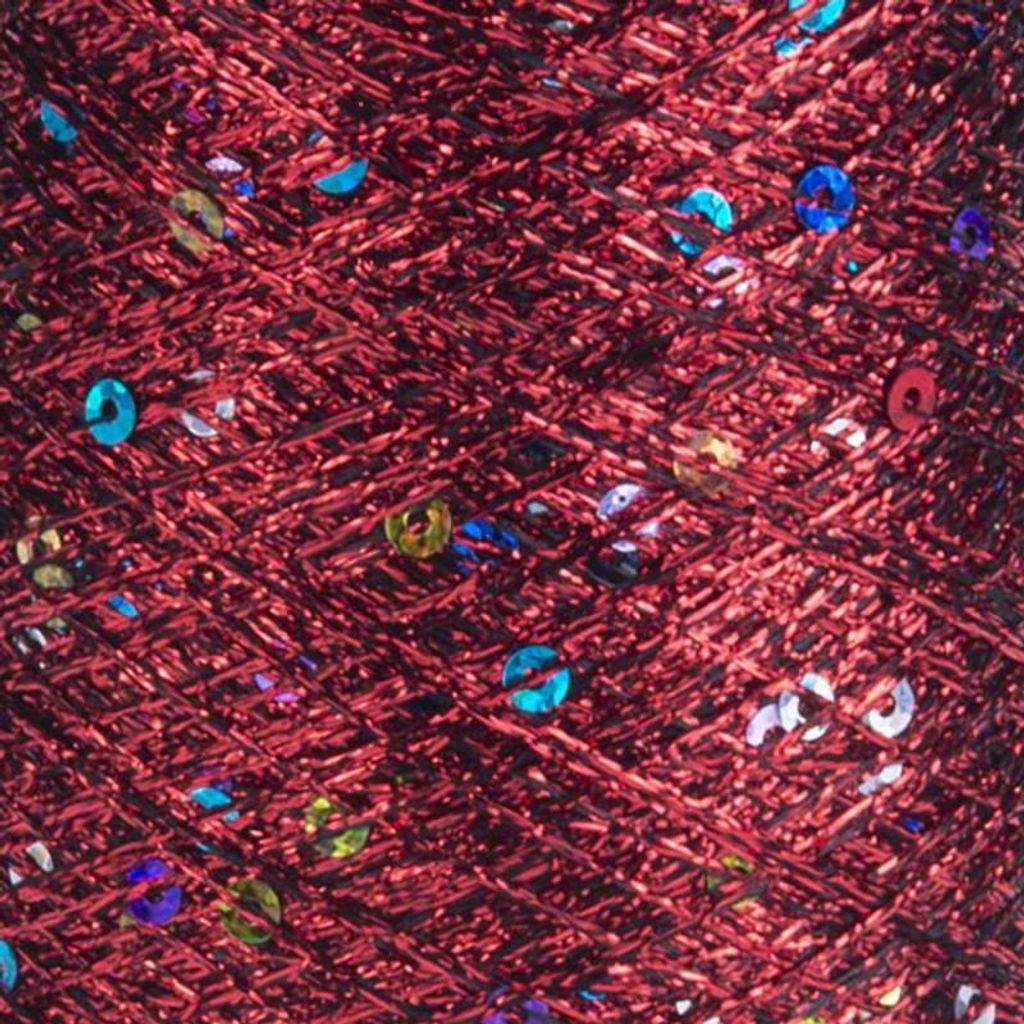 YarnArt Paillettes 8006 Metallisiertes Garn mit Pailletten, Rot, 800m/50g, Eleganz für DIY-Projekte