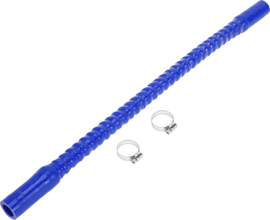 1 Satz 16mm 0,63" ID 500mm 19,69" Länge 0° Blau Auto-Gewindesilikonschlauch mit Schellen Kühlmittelschlauch Universal