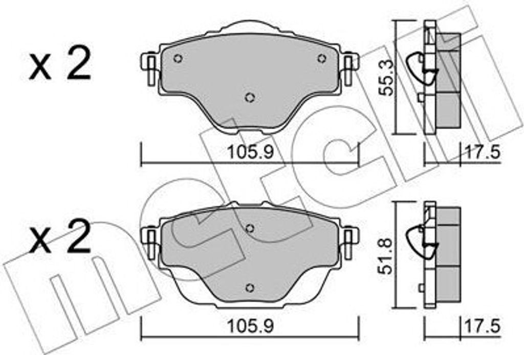METELLI Bremsbeläge Satz Bremsklötze für OPEL GRANDLAND X (A18) 22-0988-0