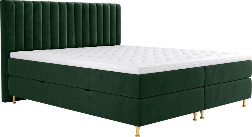 MIRJAN24 Boxspringbett Elegance, Stilvoll Doppelbett mit zwei Bettkästen und Topper (Farbe: Fresh 13, Größe: 140x200 cm)