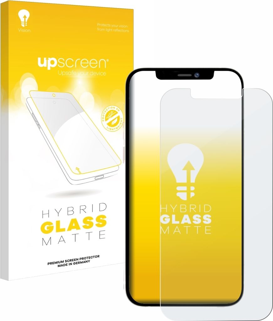upscreen Entspiegelungs Schutzglas für Apple iPhone 12 Pro Max Schutzfolie Panzer Folie Glas Display Schutz matt