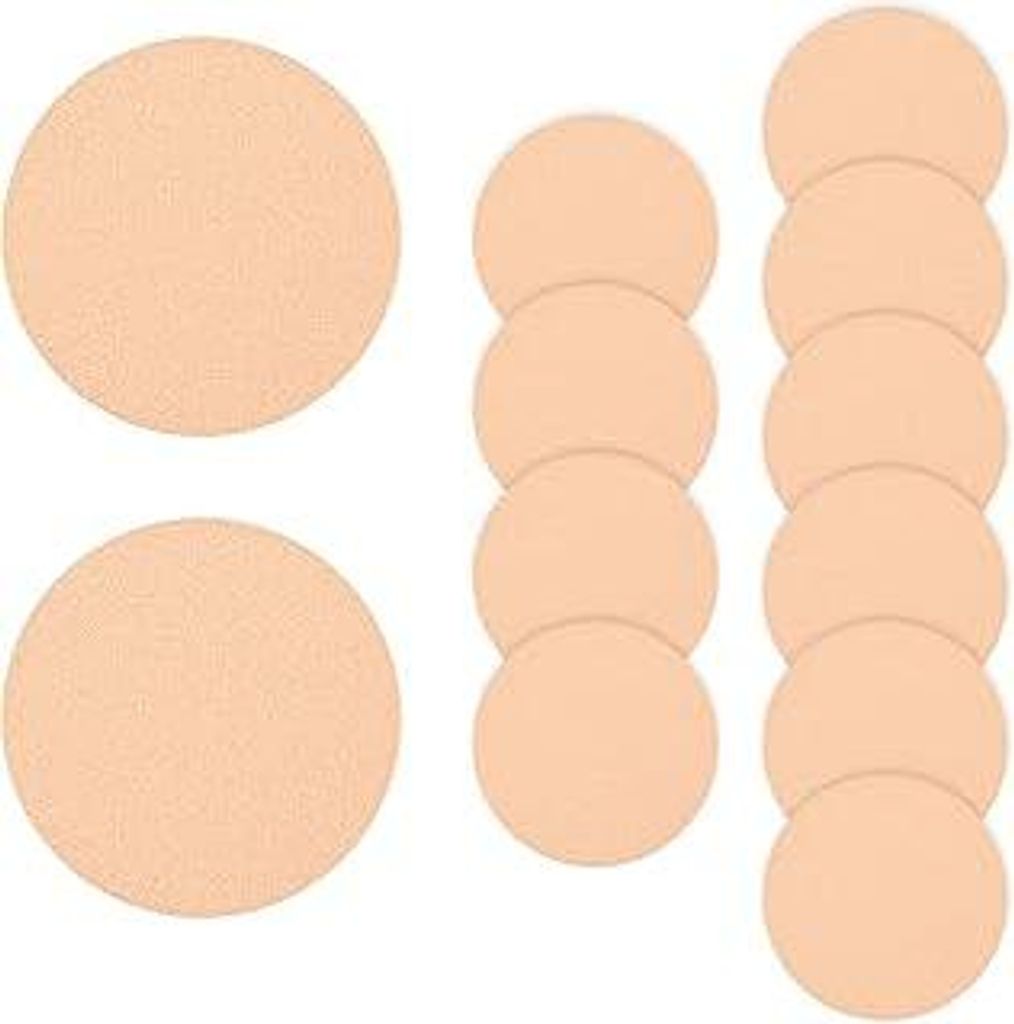 Jeffdad 12 Stück Puderquaste Schwamm, Runder Make up Schwamm Kosmetik Schwämmchen Gesichtsfarbe Schwamm für Flüssige Grundierung Foundation Pud...