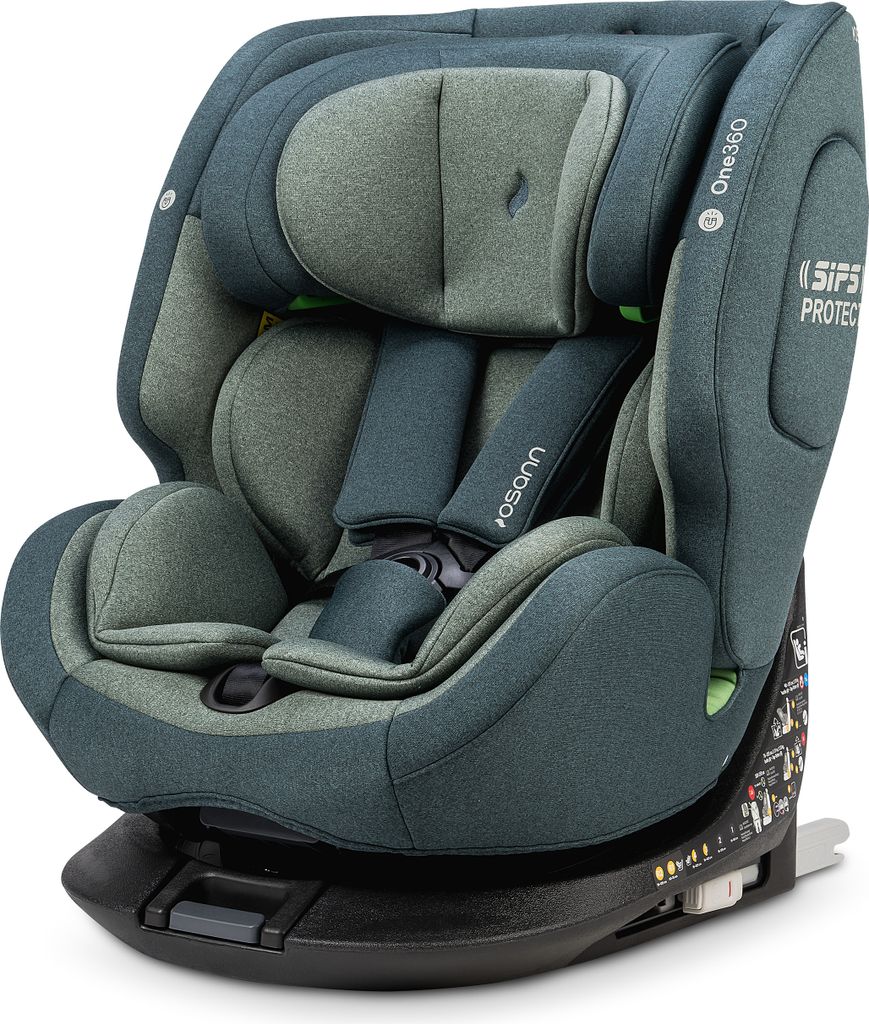 A studio shot of a car seat.