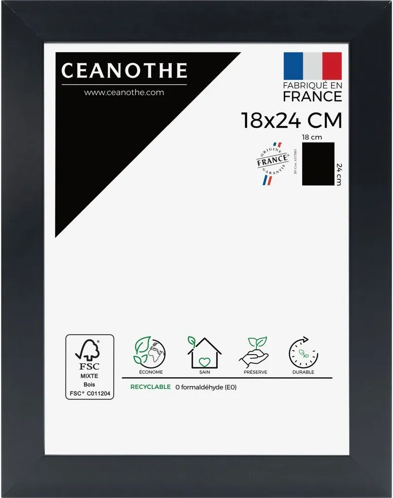 Grand Cadre Photo Mural 50x70 cm Noir Eternel pour Affiche et Poster
