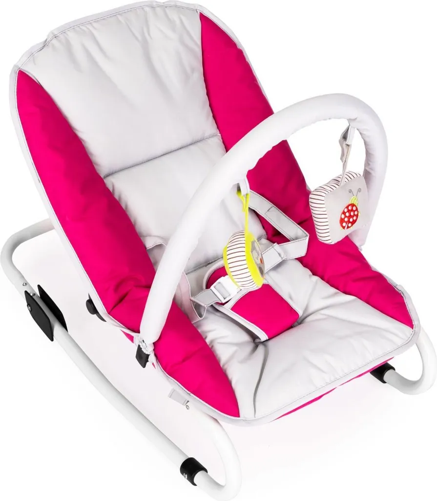 Chaise à bascule bébé nomade et compacte pour sieste et éveil rose - 6