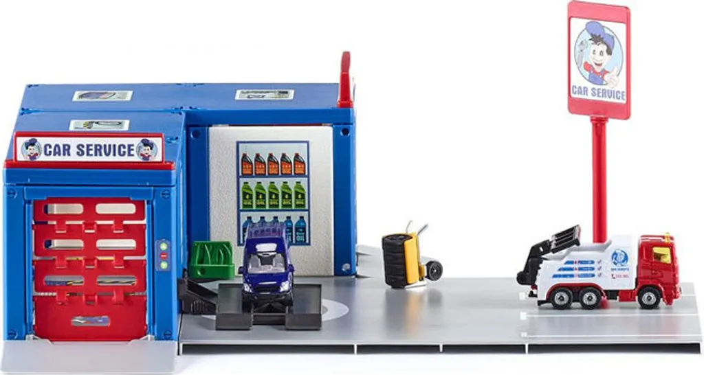 Garage de service automobile SIKU World avec station de lavage et atelier