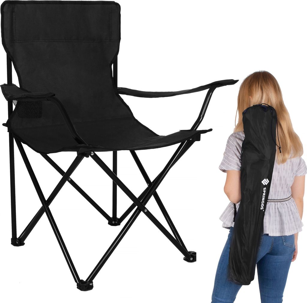 Campingstuhl Klappstuhl Angelstuhl Regie Strand klappbar Outdoor Stuhl - Schwarz
