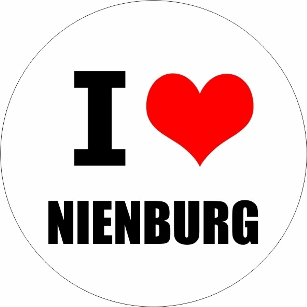Kiwistar - Autoaufkleber - 5x5 cm - außen klebend - I love Nienburg Hannover für Auto, Laptop, Fahrrad, LKW, Motorrad Aufkleber mehrfarbig Sticke...