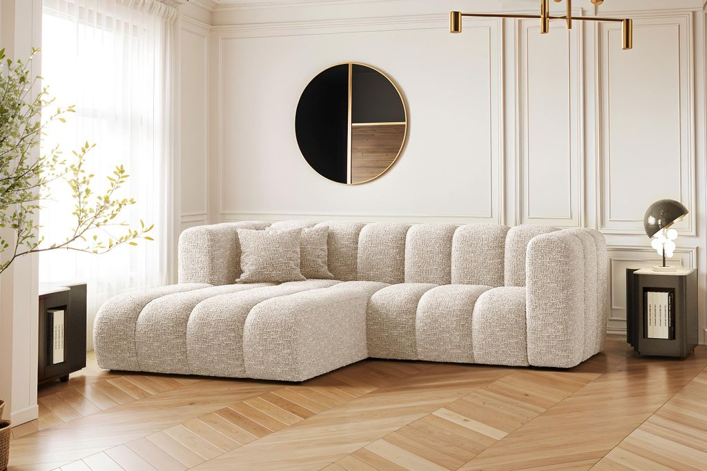 Kaiser Möbel Ecksofa, L-form Sofa Grand modular stoff Haga Ecru Links