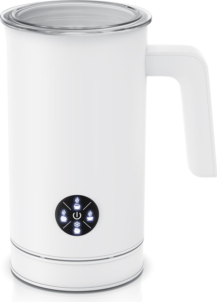 Arendo Milchaufschäumer elektrisch, Doppelwandgehäuse, 4 Programme, Antihaftbeschichtung, 500 W, Heiß & Kaltaufschäumen (150 & 300 ml), für Ca...