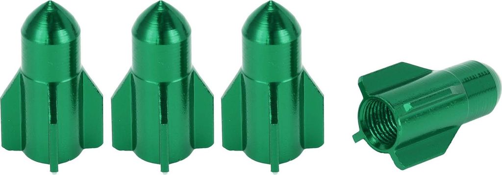 Reifenventilkappen 16x27MM Auto Radventilkappe Aluminiumlegierung Grün für Auto Fahrrad Motorrad LKW Anti-Crash-Reifenventil-Staubschutzkappe Ven...