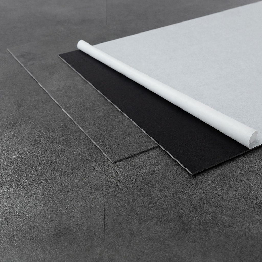 Selbstklebender PVC-Vinylboden mit Betonoptik, 36 m² Produktbild 