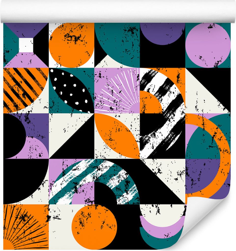 10m VLIES TAPETE Rolle Kinderzimmer Graffiti Geometrisch Quadrate Kugel XXL