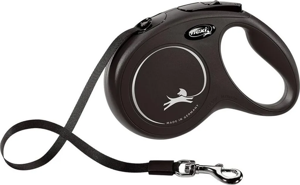 Laisse Promenade 5m Flexi New Classic Noir L - Pour Chien de Grande Taille