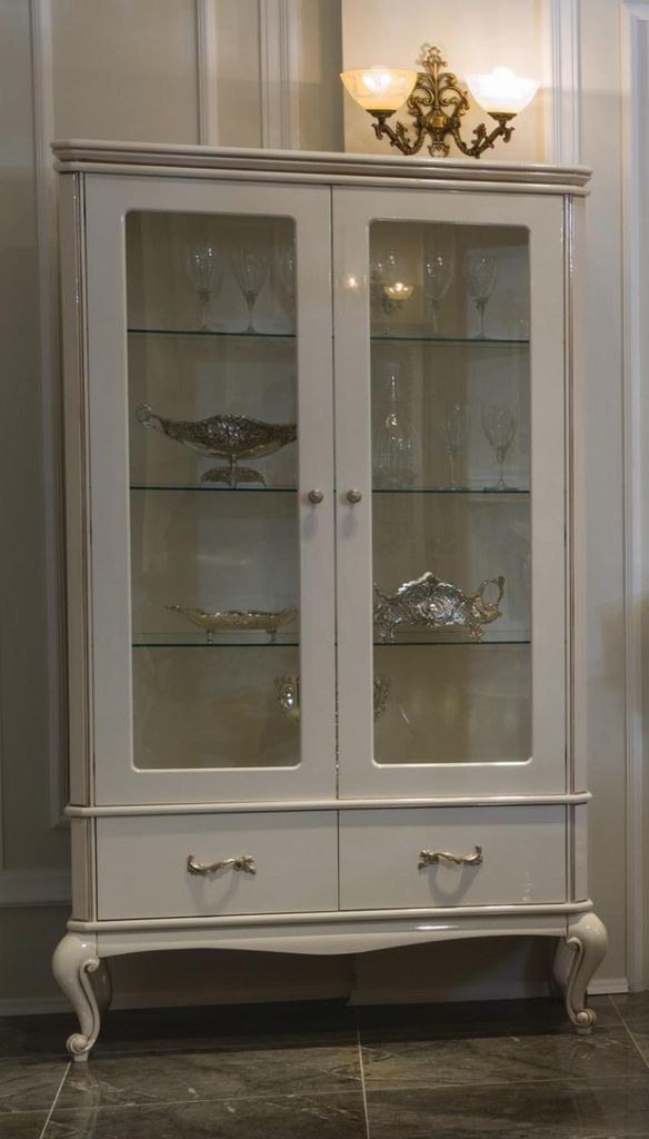 Klassische Vitrinen Schrank Anrichte Vitrine Glas Schränke Italien Möbel Holz