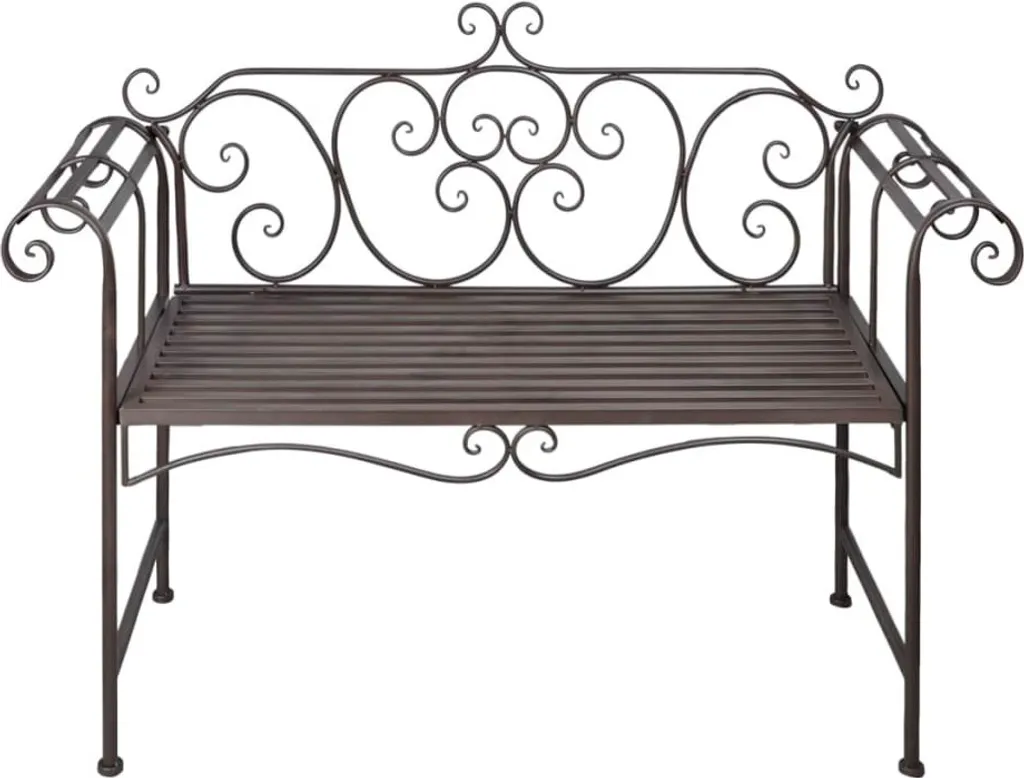Banc de jardin 132 cm vidaXL en acier antique brun pour votre terrasse