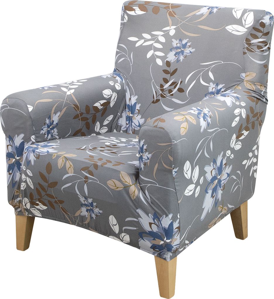 Floraler Sesselbezug,Stretch Einzelsofa Möbelschutz mit Armlehnen,Bunt Blumen Stuhlbezüge Stuhlschutz,Clubsessel Hussen Couchbezug 1 Sitzer...