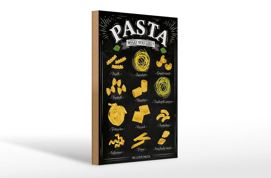 Holzschild Pasta 20x30cm Nudeln what you like Essen