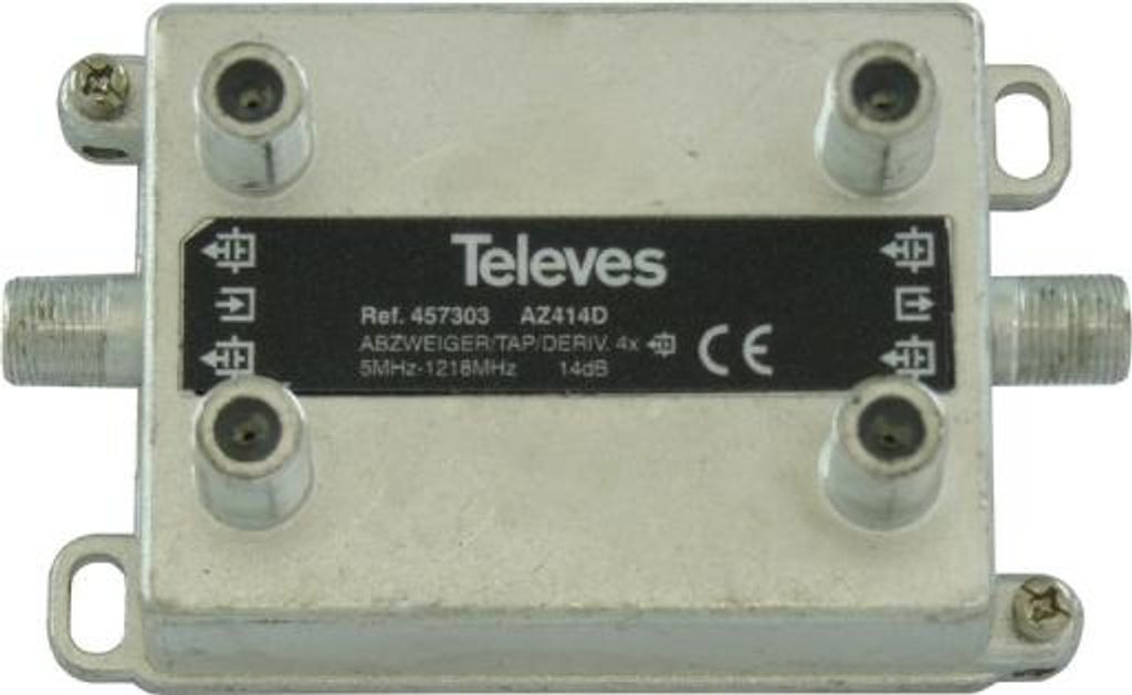 Televes 4-fach Abzweiger AZ414D 5-1218 MHz AD:14dB 457303