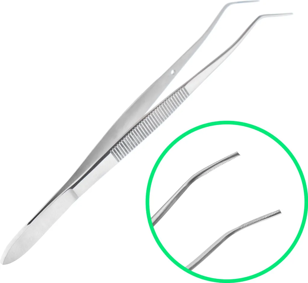 Précelles dentaires Meriam 16cm double courbure instrument de soin