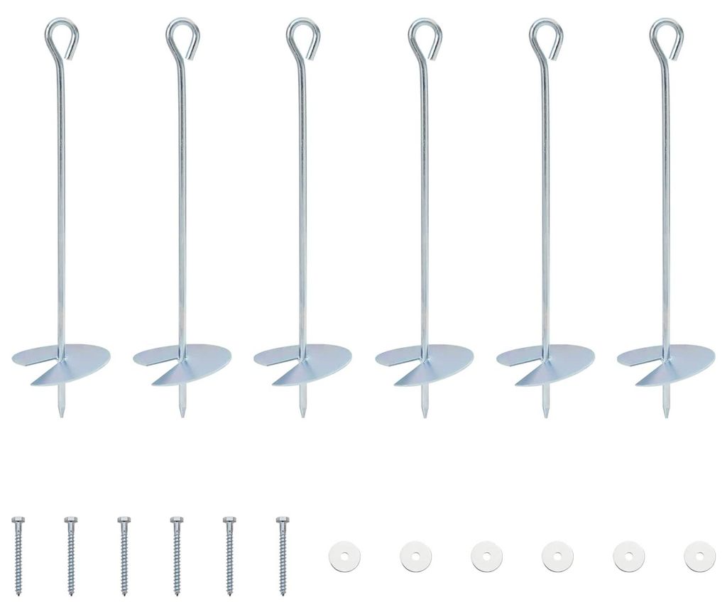 vidaXL Erdanker 6 pcs Silber Ø10 x 40 cm Galvanisiertes Metall