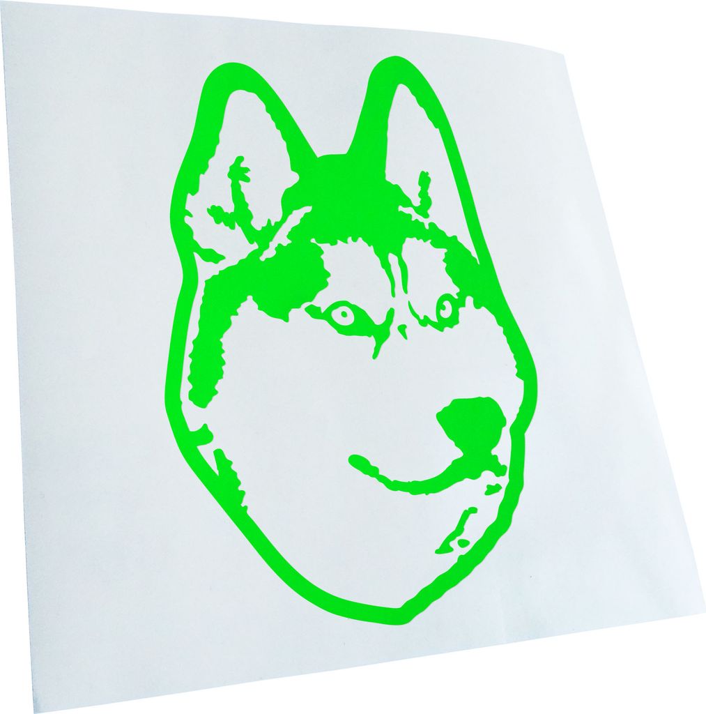 Kiwistar - Autoaufkleber - Siberian husky Hund - Neongrün - 30x20cm - Aufkleber für Auto, Laptop, Fahrrad, LKW, Motorrad mehrfarbig JDM Decal Racing