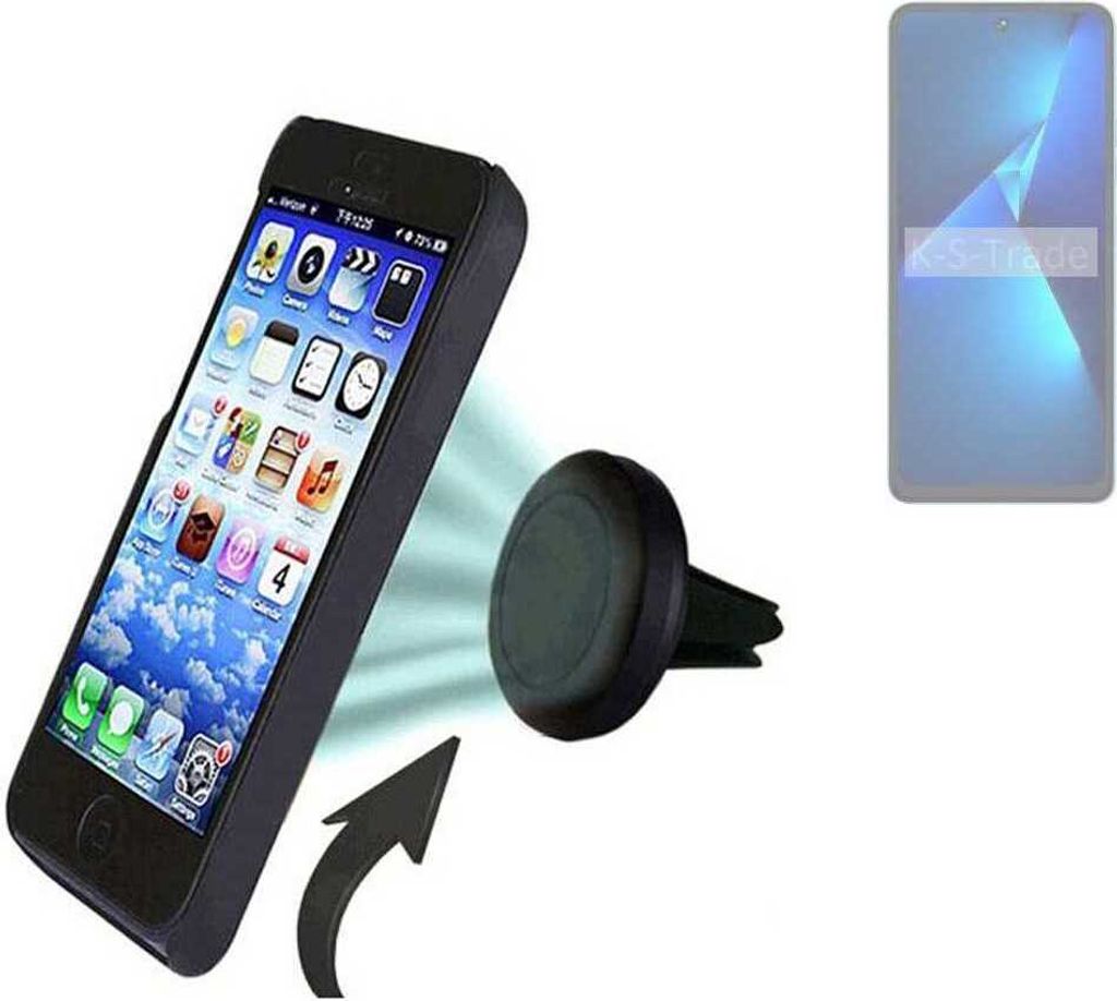 K-S-Trade Kompatibel mit Tecno Pova 5 Auto Handy Halterung KFZ Halter Lüftungsgitterhalterung Air Vent mount Smartphone Halter