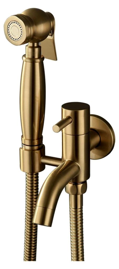 Handheld-Sprayer for Toilette, Messing, tragbarer Baby-Stoffwindel-Sprayer, gebürstetes Gold, Wasserhahn mit Schlauch, for Damenwäsche, Haustierw...
