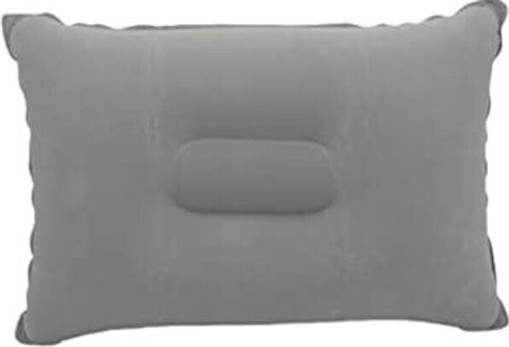 INF Aufblasbares Kissen Velours/PVC Grau