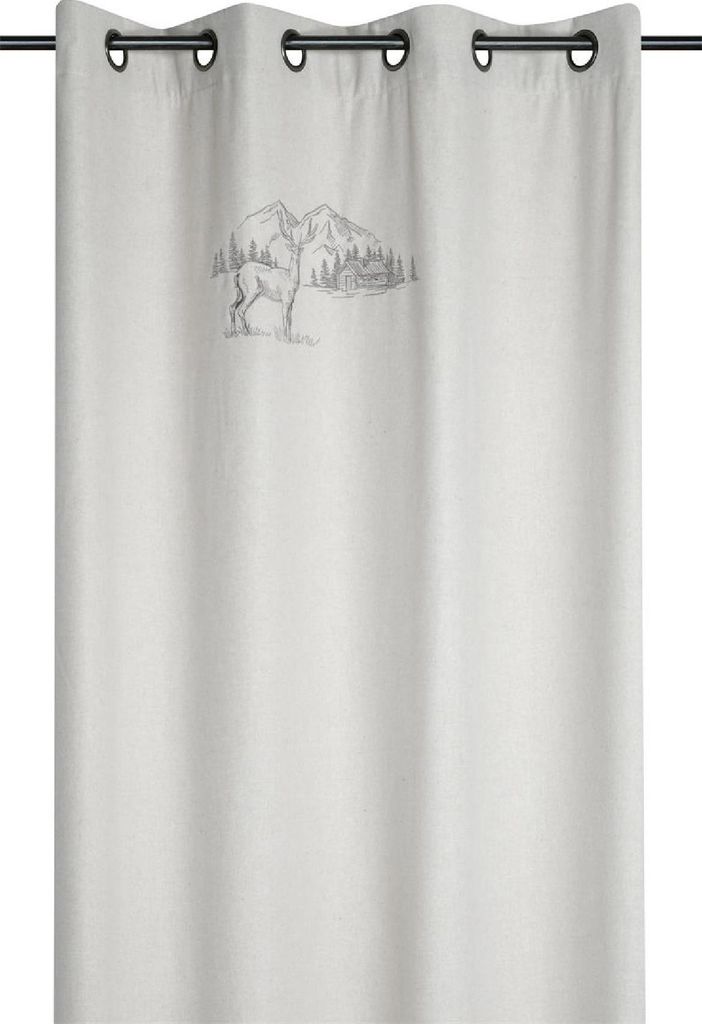 Vorhang Hirsch Chalet-Geist Woll-Effekt bestickt