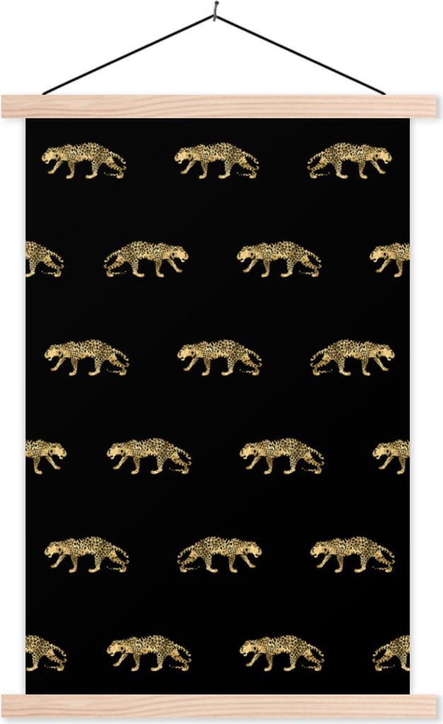 MuchoWow® Textilposter Panther - Muster - Gold 40x60 cm mit Produktbild 