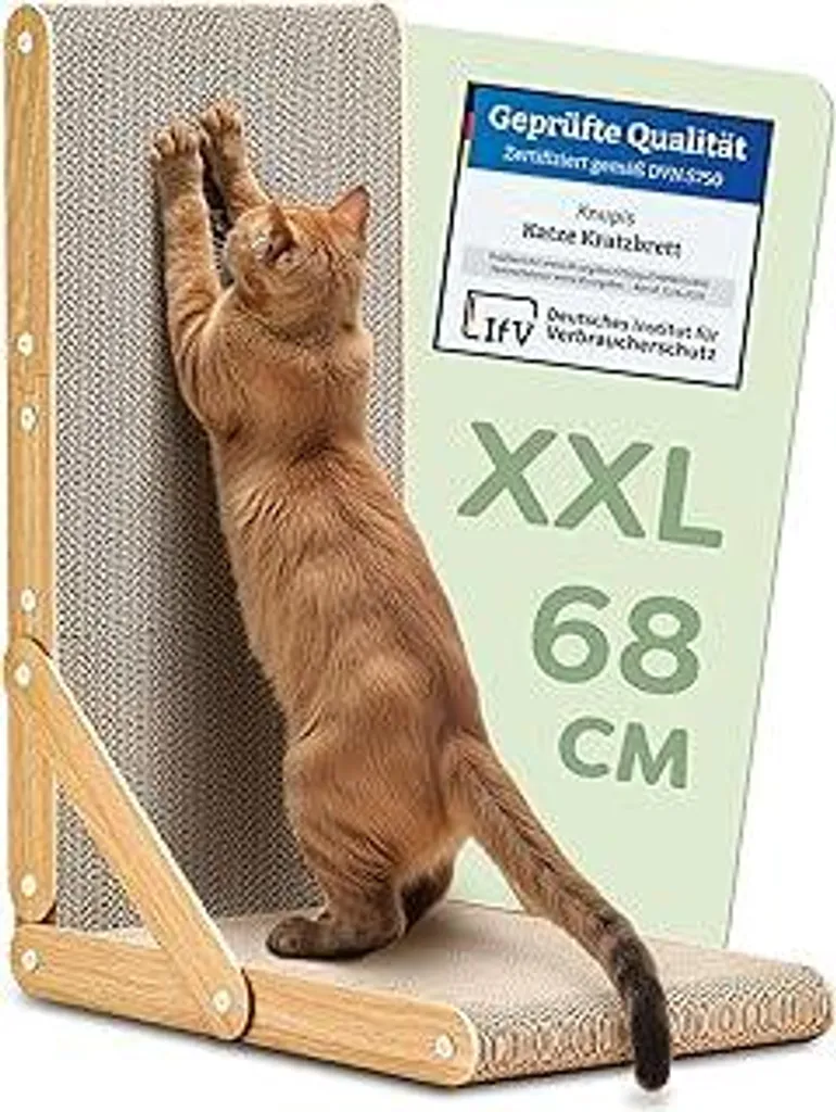 Graffiatoio Gatto a L 68cm | Cartone Rinforzato Salva Divano Reversibile