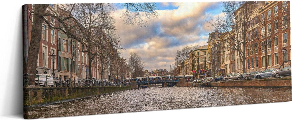 Rotterdamer Kanal – Leinwandbild Wandbild – 125x50 cm – Leinwandbilder – Wandbilder – Schlafzimmer – Flur