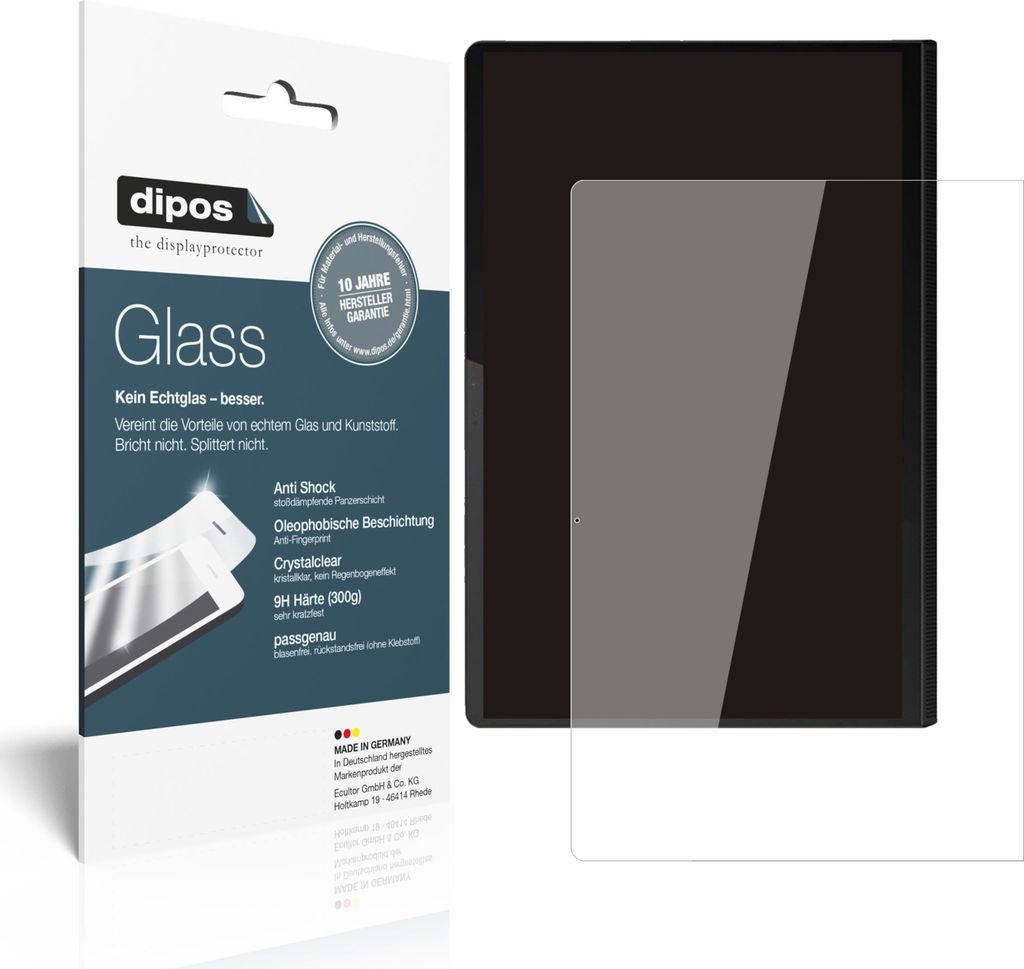 2x Schutzfolie für Lenovo Yoga Tab 11 - Anti-Shock 9H Folie dipos Glass Kunststoffglas