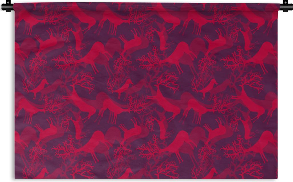MuchoWow Wandteppich Wandbehang Hirsche - Muster - Farben 120x80 cm Tapisserie Dekoration Wandtuch - Wanddekorationen - Wandtücher
