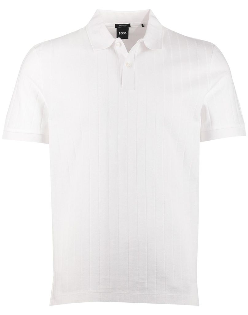 Weiße Baumwoll-Poloshirt BOSS Black H-Parlay