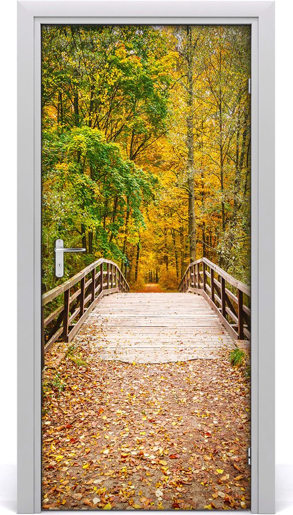Tulup Türaufkleber 95x205 cm Dekorative Aufkleber Selbstklebend Wasserdichte Tapete Abnehmbar Schlafzimmer Wohnzimmer Wohnkultur - Wald im Herbst