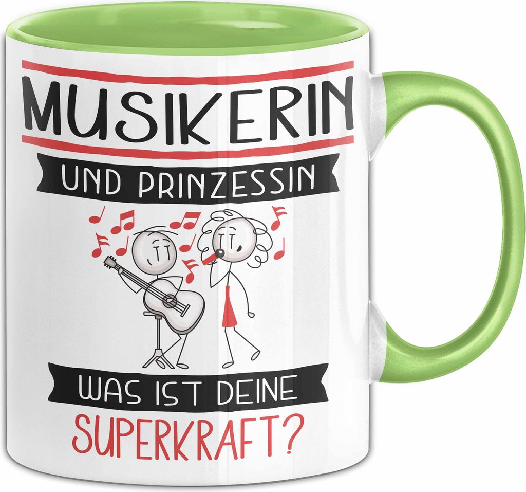 Musikerin Und Prinzessin Tasse Geschenk Für Eine Musikerin Geburtstag Was Ist Deine Superkraft (Grün)