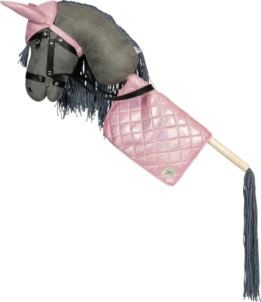 Équipement Hobby Horse pour Compétition : Chabraque et Bonnet Roses
