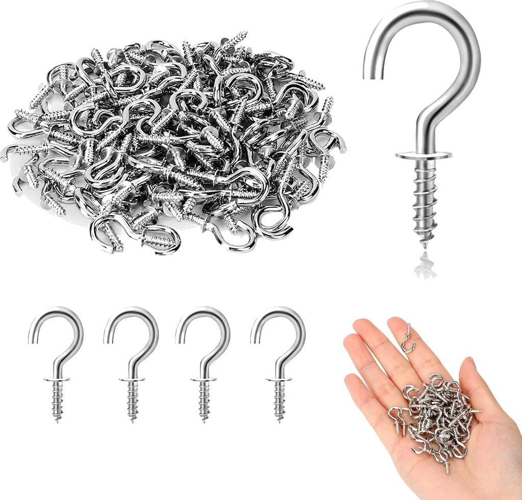 120 Stück Kleine Schraubhaken, Auge Schraube Deckenhaken Mini für Holz in Haken hängende Pflanzen Kunst Dekorationen Schlüssel Ideal für Garte...