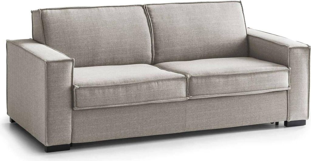 Festes Sofa Sole, Großes 2-Sitzer-Sofa, 100% Italy, Wohnzimmersofa aus Stoff, mit schmalen Armlehnen, Cm 180x95h90, Turteltaube